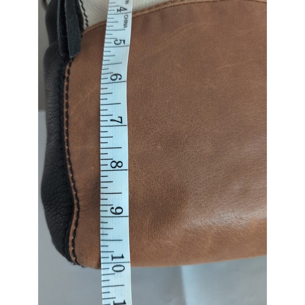 The SAK Crossbody Bag Leather Boho Lined Tricolor Black Tan Cream Messenger - Picture 13 of 16